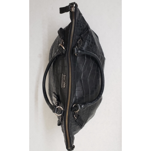 COACH - ASHLEY BLACK CROC EMBOSSED LEATHER SATCHEL - Picture 4 of 13